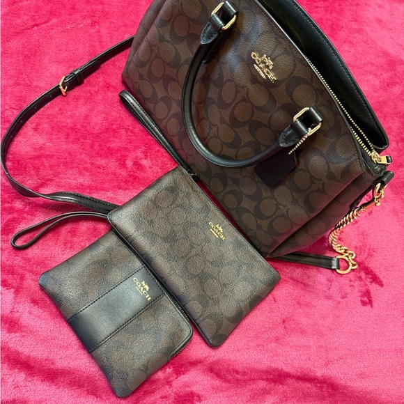 Coach Brown Crossbody Bag with Monogram Print - Picture 3 of 10